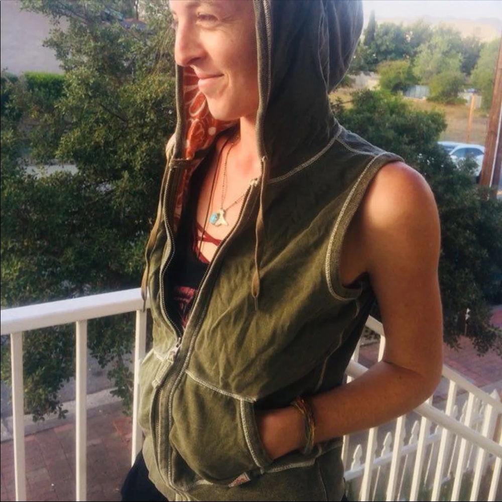 Lucky Brand Vest with Hoodie